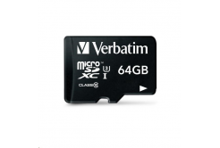 VERBATIM MicroSDXC Card 64GB Pro, U3 + Adapter