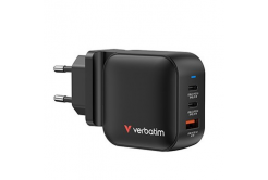 Verbatim GaN 32229, travel mains charger, USB 3.0, USB C, grey, 70W, interchangeable forks C,G,A