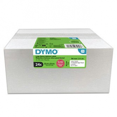 Dymo 2223589, 54mm x 25mm, for the return address, white, original paper labels, 24 x 500 pcs
