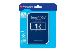 Verbatim 53200 Store N Go, External hard drive, 2.5", USB 3.0 (3.2 Gen 1), 1TB, blue
