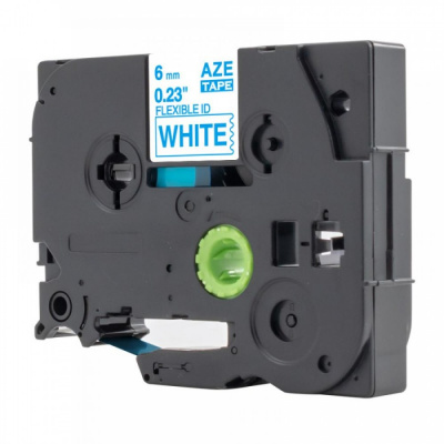 Compatible tape Brother TZ-FX213 / TZe-FX213, 6mm x 8m, flexi, blue text / white tape