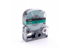 Epson LK-SC6GW, 6mm x 9m, black text / green tape, compatible tape
