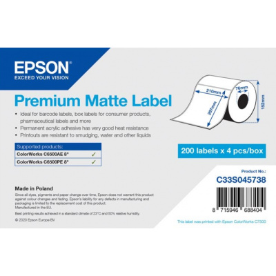 Epson C33S045738 label roll, normal paper, 210x297mm