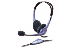 Genius HS-04S, headset with microphone, volume control, black-silver, 2x 3.5 mm jack