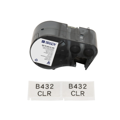 Brady M5-78-432-CL-BK / 170874, 25.40 mm, Polyester, black text / transparent tape