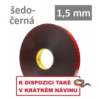 3M VHB™ 5962-F, thickness 1.5 mm; gray-black double-sided acrylic adhesive tape 19 mm x 33 m