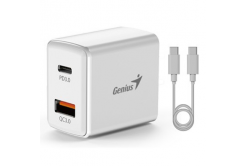 Genius 20W Power Adapter, 2 ports, USB-C, USB-A, PD-20ACP