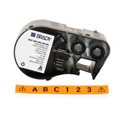 Brady M4-83-499-OR-BK / 170804, 12.70 mm, Nylon, black text / orange tape