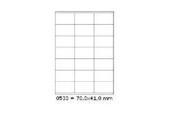 Selfadhesive labels 70 x 41 mm, 21 labels, A4, 100 sheets