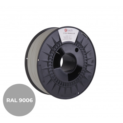 C-Tech 3DF-P-PETG1.75-9006 3D filament, PREMIUM LINE, PETG, RAL9006, 1,75mm, 1000g, White aluminum