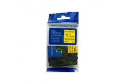 Compatible tape Brother HSe-641, 17,7mm x 1,5m, black text / yellow tape