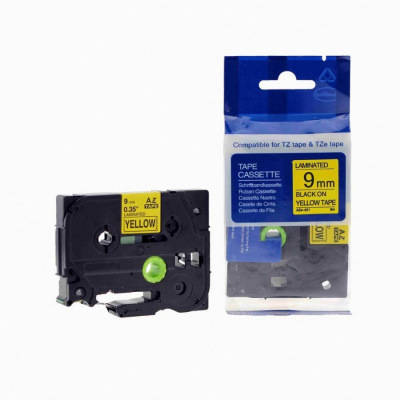 Compatible tape Brother TZ-621 / TZe-621, 9mm x 8m, black text / yellow tape