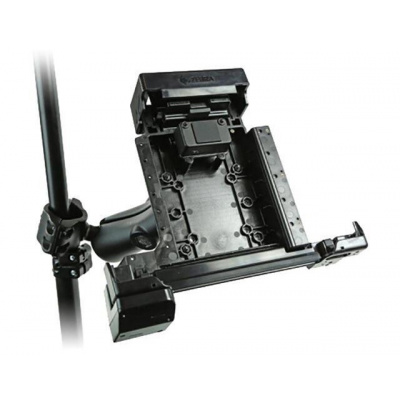 Zebra vehicle charging-/communication station, with lock