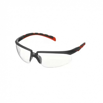 3M Solus 2000 Safety Glasses with Scotchgard Anti-Fog Coating (K&N), Gray-Red, Clear Lens