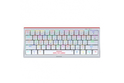 Marvo KG962G WH EN - R, keyboard US, gaming, mechanical type wired (USB), white, RGB, red switches