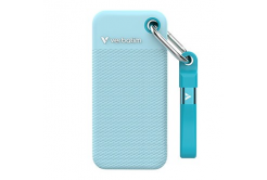 SSD Externí Verbatim Pocket SSD letní edice, 32325, 2000GB, polární modrý, obsahuje 2x gumový kryt (černý a polární modrý), USB C