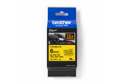 Brother TZ-FX611 / TZe-FX611 Pro Tape, 6mm x 8m, black text/yellow tape, original tape