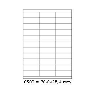 Self-adhesive labels 70 x 25,4 mm, 33 labels, A4, 100 sheets