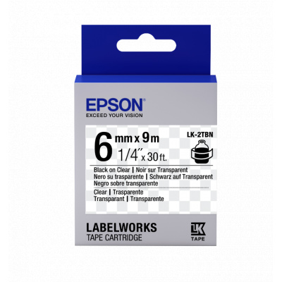 Epson LabelWorks LK-7TBN C53S657007 36mm x 9m, black text / transparent tape, original tape