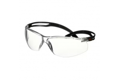 3M SecureFit 500 Safety Glasses, Scotchgard Anti-Fog, Black Frame, Clear Lens SF501SGAF-BLK (AS/AF)