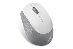 Genius Mouse NX-8000S BT, 1200DPI, Bluetooth and 2.4GHz, optical, 3 buttons, wireless, white-gray, Blue-Eye sensor, symmetrical