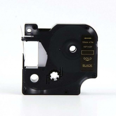 Dymo 53724, 24mm x 7m, gold / black, compatible tape