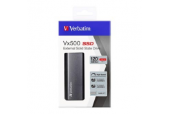 Verbatim 47441 Vx500, External SSD drive, 120GB, 2.5", USB-C, silver