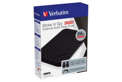 Verbatim 53249 Store N Go, External SSD drive, 256GB, 2.5", USB-A/Micro-B, connector USB-A to USB-C, black