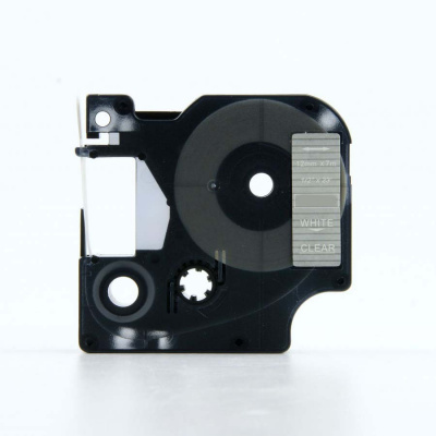 Dymo 45020, S0720600, 12mm x 7m white / clear, compatible tape