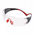 3M SecureFit SF401SGAF-RED EU Safety Glasses, Clear Lens