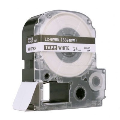 Epson LC-SS24KW, 24mm x 8m, black text / white tape, compatible tape