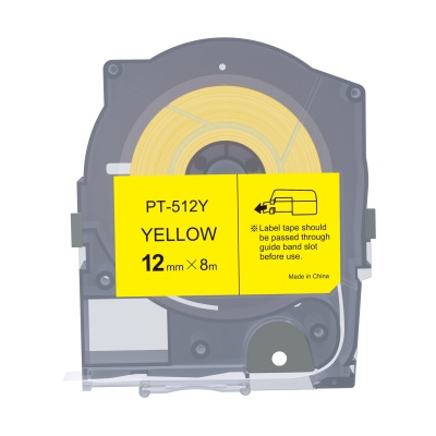 Max LM-512Y, 12mm x 8m, yellow compatible tape