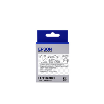 Epson LabelWorks LK-4TWN C53S654013 12mm x 9m, white text / transparent tape, original tape