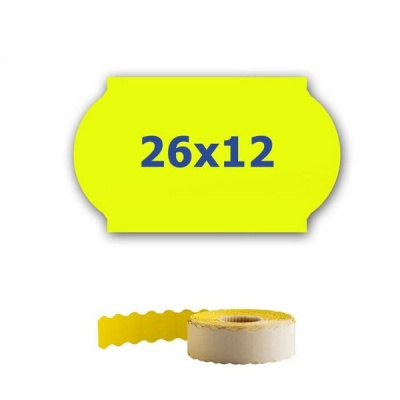Price labels for labeling pliers, 26mm x 12mm, 900pcs, signal yellow