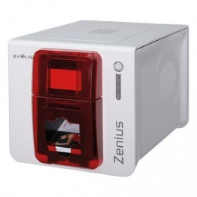 Evolis Zenius Classic ZN1U0000RS, card printer, single sided, 12 dots/mm (300 dpi), USB, red
