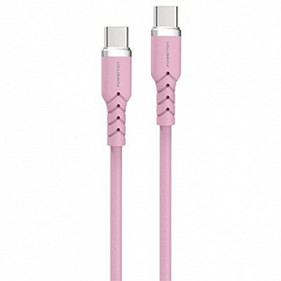 Powerton ENERGY PASTEL EDITION USB-C Cable, 60W, 1m, silicone, pink