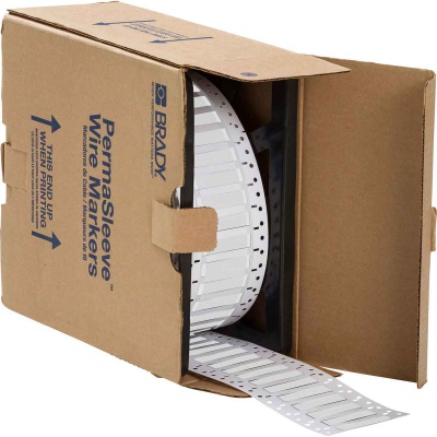Brady LSZH-250-2-WT / 141232, labels, THT Low Smoke Halogen Free Permasleeve Wire Marking Sleeves, 50.80 mm x 11.15 mm