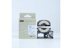Epson LK-SS9BW, 9mm x 9m, blue text / white tape, compatible tape