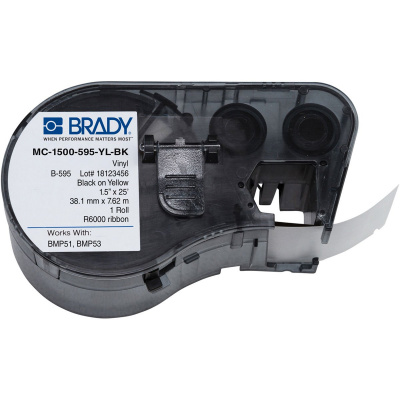 Brady MC-1500-595-YL-BK / 143378, slef-adhesive tape 38.10 mm x 7.62 m
