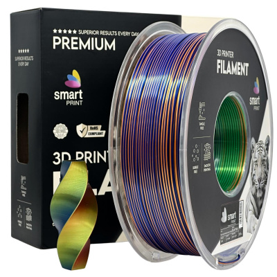 Smart Print FG-S106-E1, 3D filament, PLA Silk, 1,75mm, 1000g, Tri Color, Orange, Blue, Green