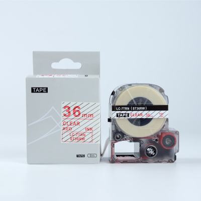 Epson LK-7TRN, ST36RW, 36mm x 9m, red text / clear tape, compatible tape