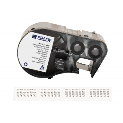 Brady M4-131-498 / 170788, 25.40 mm, Vinyl, black text / white tape