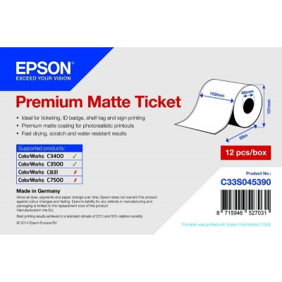 Epson Receipt- / voucher roll (endless) C33S045390, normal paper, 102mm