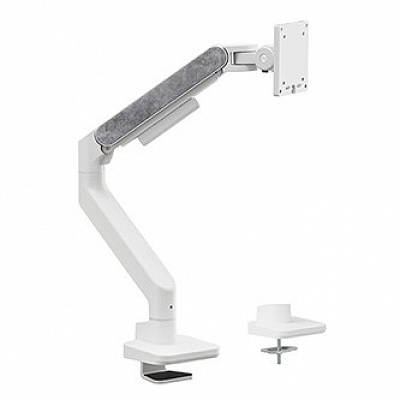 Powerton ERGO MONOA Adjustable monitor mount, white, 2-20KG, clamp, 17"-49", 75x75/100x100