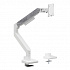 Powerton ERGO MONOA Adjustable monitor mount, white, 2-20KG, clamp, 17"-49", 75x75/100x100