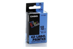 Casio XR-18BU1, 18mm x 8m, black text/blue tape, original tape