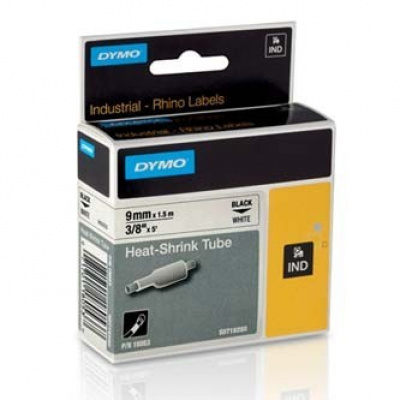 Dymo Rhino 18053, S0718280, 9mm x 1,5m black text / white tape, original tape