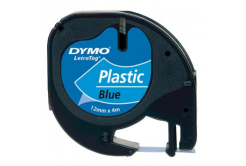 Dymo LetraTag S0721650 12mm x 4m black text/blue tape original tape