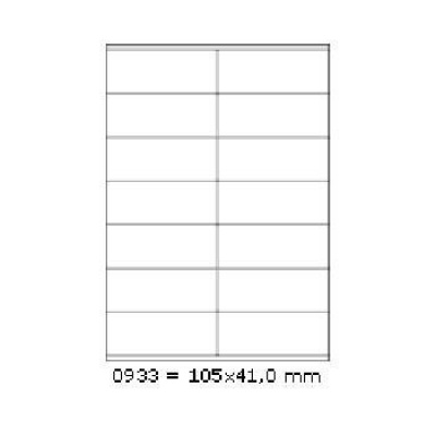 Self-adhesive labels 105 x 41 mm, 14 labels, A4, 100 sheets