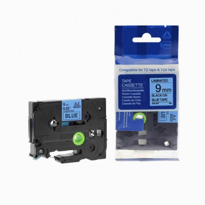 Compatible tape Brother TZ-521 / TZe-521, 9mm x 8m, black text / blue tape